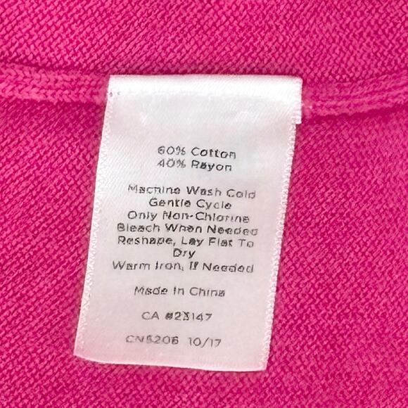 Talbots Knit Cardigan Sweater Women's M | Fuchsia Pink | 3/4 Sleeve Lightweight - Picture 7 of 11